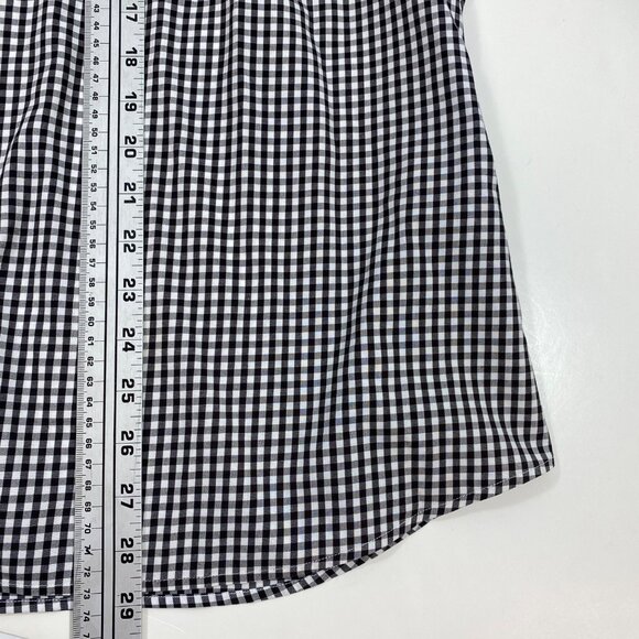 Talbots Womens Gingham Stretch Button Up Shirt Long Sleeve Black Size 3XL 24W - Picture 10 of 11